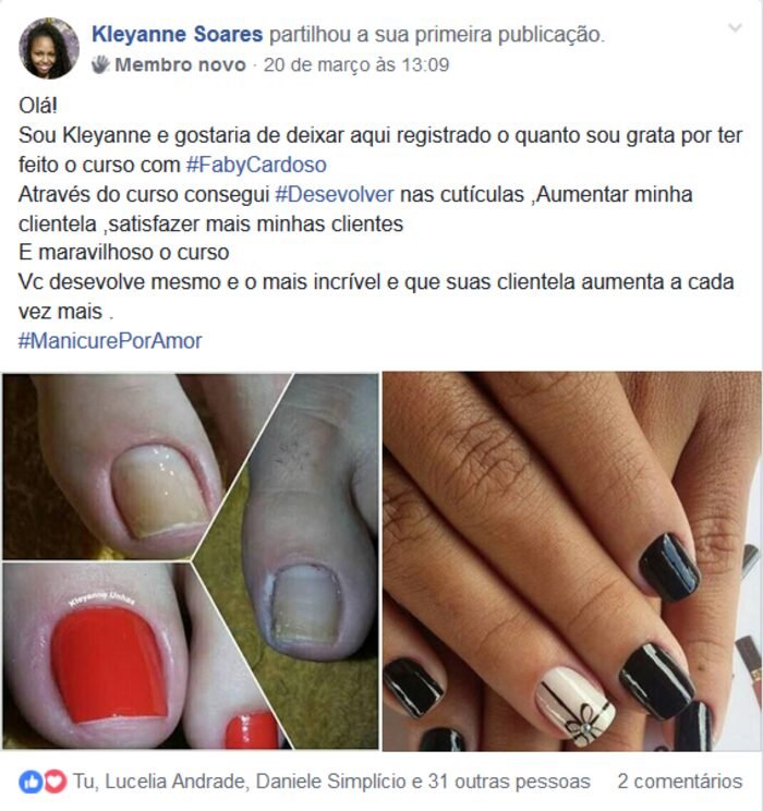 Depoimento de aluna: consegui desenvolver minhas cutículas e aumentar minha clientela